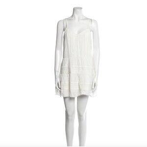 Frame V-Neck Mini Dress White Size S